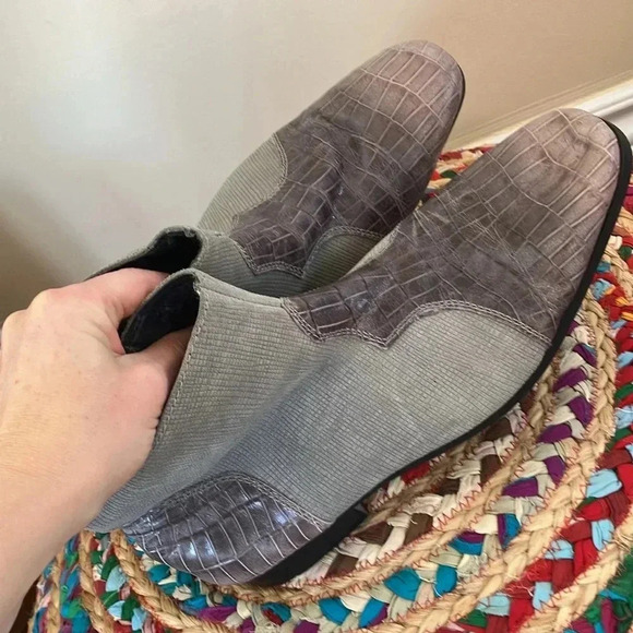 Dingo grey alligator  leather ankle boots - Picture 6 of 8